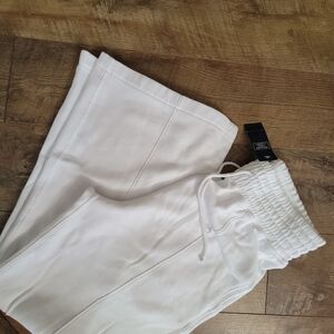 Abercrombie & Fitch White Wide Leg Pants